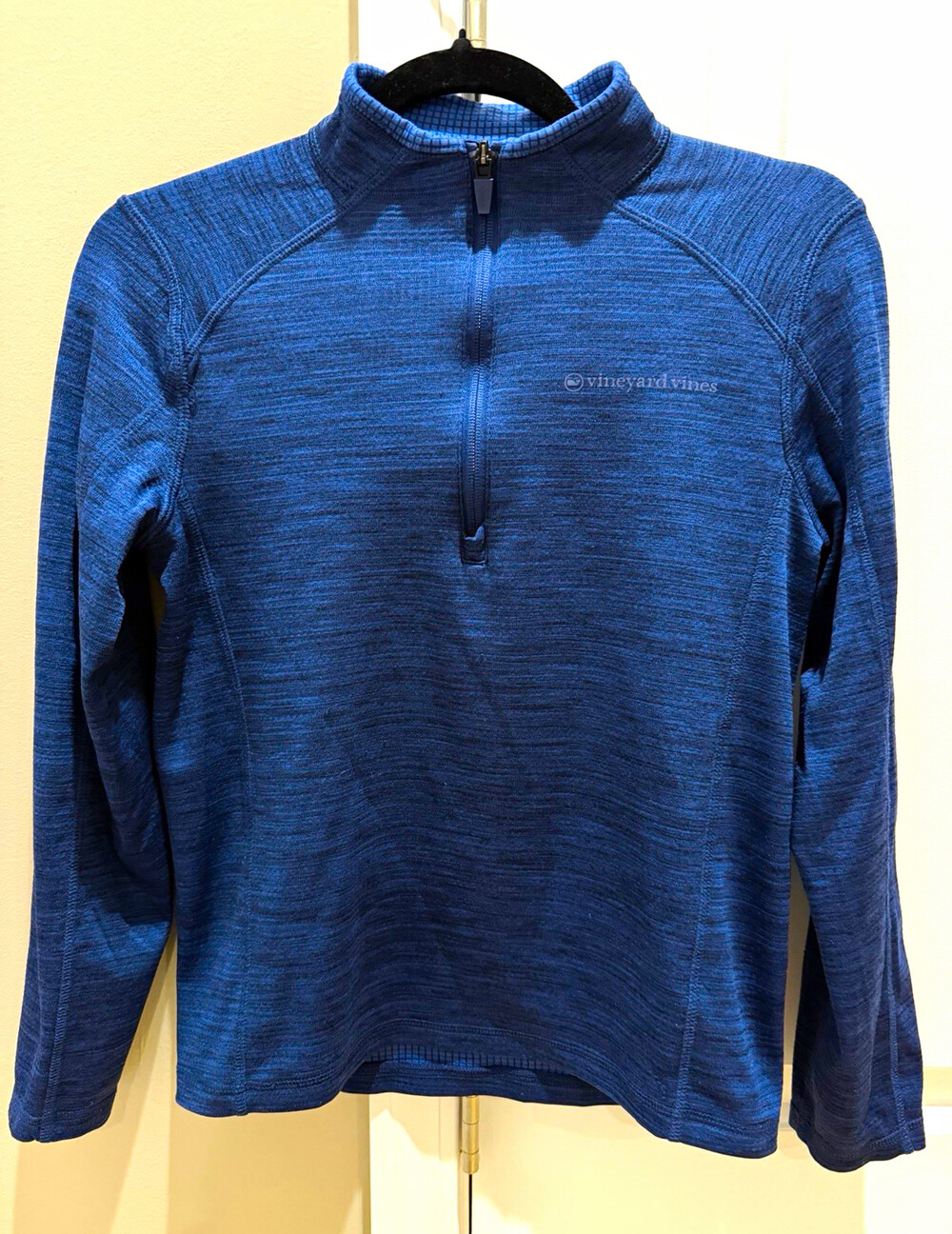 Vineyard Vines Performance Boys Blue 1/4 Zip Mock Neck Sweatshirt M 12-14
